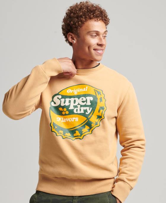Superdry hanorac cooper nostalgia crew îmbrăcăminte galben bărbați JX0Z4994