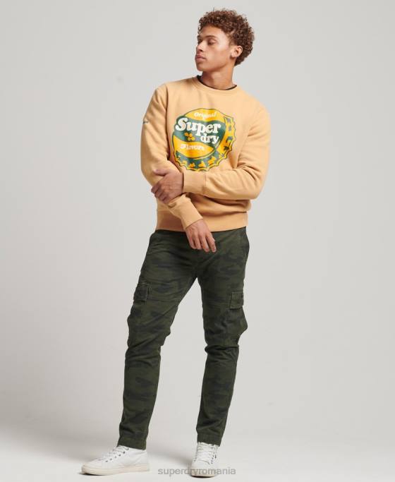 Superdry hanorac cooper nostalgia crew îmbrăcăminte galben bărbați JX0Z4994