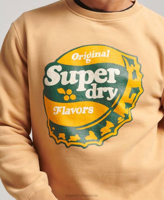 Superdry hanorac cooper nostalgia crew îmbrăcăminte galben bărbați JX0Z4994