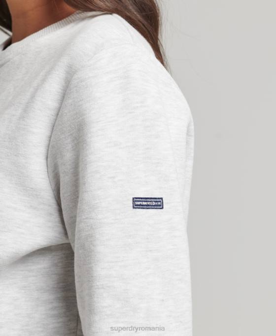 Superdry hanorac cooper nostalgia crew îmbrăcăminte gri deschis femei JX0Z6002