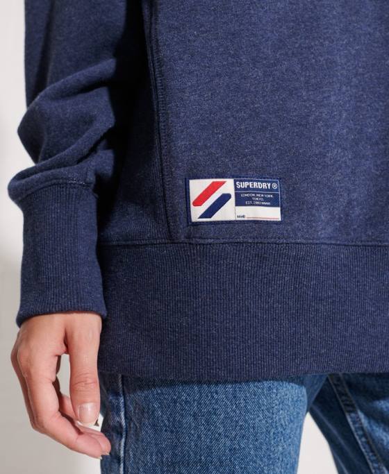 Superdry hanorac crew aplicat cu logo îmbrăcăminte albastru femei JX0Z3504