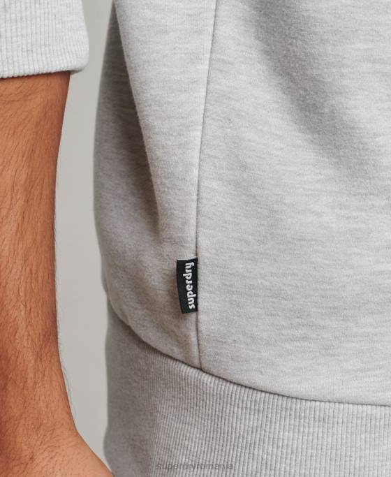Superdry hanorac crew crew îmbrăcăminte gri deschis bărbați JX0Z65