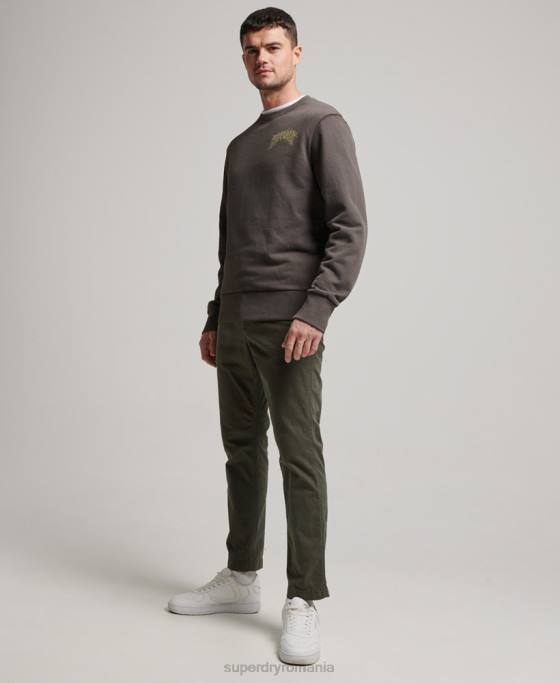 Superdry hanorac crew crew îmbrăcăminte gri inchis bărbați JX0Z565