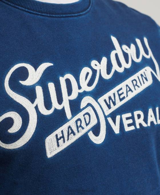 Superdry hanorac crew semn de perete îmbrăcăminte albastru bărbați JX0Z5198