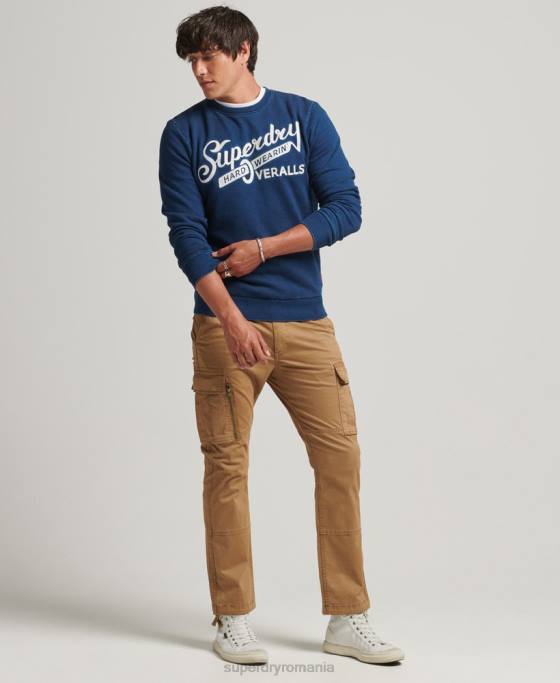 Superdry hanorac crew semn de perete îmbrăcăminte albastru bărbați JX0Z5198