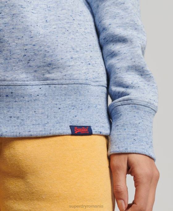 Superdry hanorac crew vintage din bumbac organic îmbrăcăminte albastru deschis femei JX0Z6128