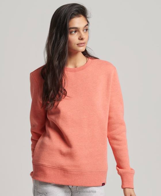 Superdry hanorac crew vintage din bumbac organic îmbrăcăminte coral femei JX0Z5868