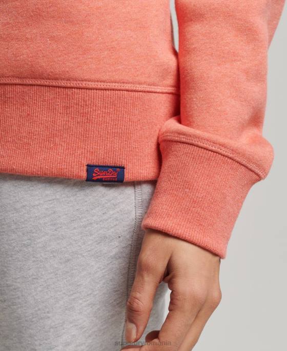 Superdry hanorac crew vintage din bumbac organic îmbrăcăminte coral femei JX0Z5868