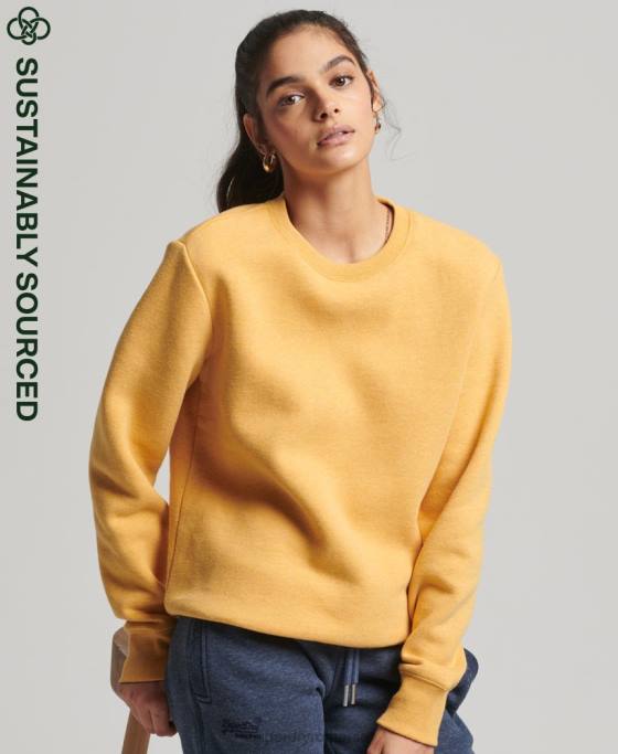 Superdry hanorac crew vintage din bumbac organic îmbrăcăminte galben femei JX0Z5747