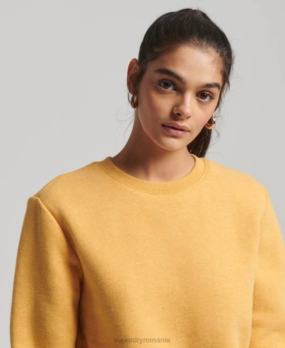 Superdry hanorac crew vintage din bumbac organic îmbrăcăminte galben femei JX0Z5747