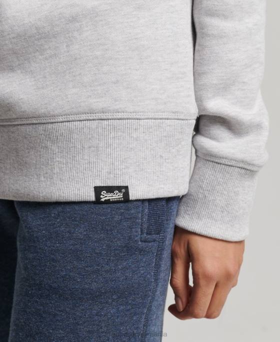 Superdry hanorac crew vintage din bumbac organic îmbrăcăminte gri deschis femei JX0Z5758