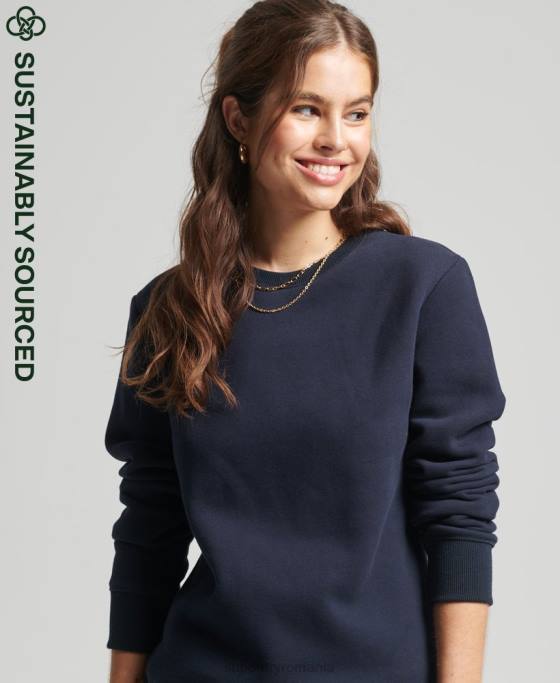 Superdry hanorac crew vintage din bumbac organic îmbrăcăminte marina femei JX0Z6157