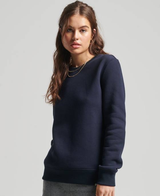 Superdry hanorac crew vintage din bumbac organic îmbrăcăminte marina femei JX0Z6157