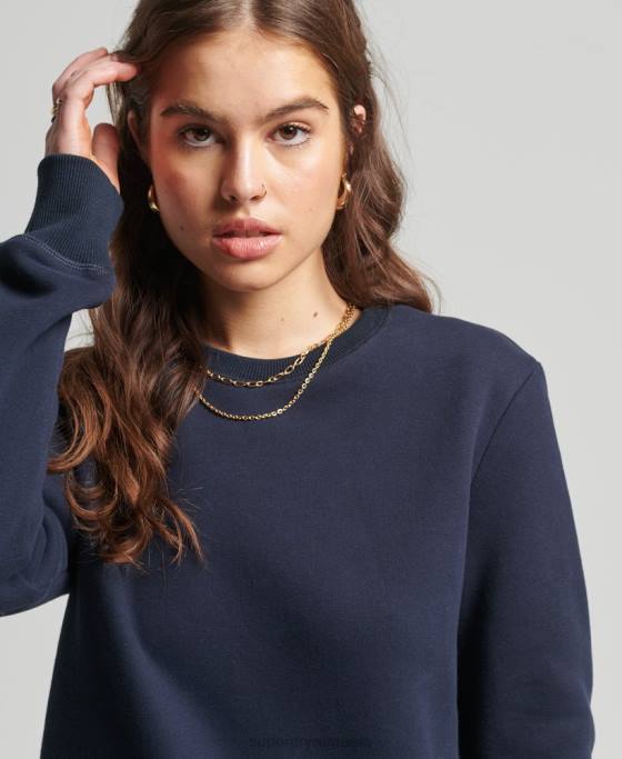 Superdry hanorac crew vintage din bumbac organic îmbrăcăminte marina femei JX0Z6157