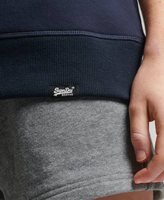 Superdry hanorac crew vintage din bumbac organic îmbrăcăminte marina femei JX0Z6157