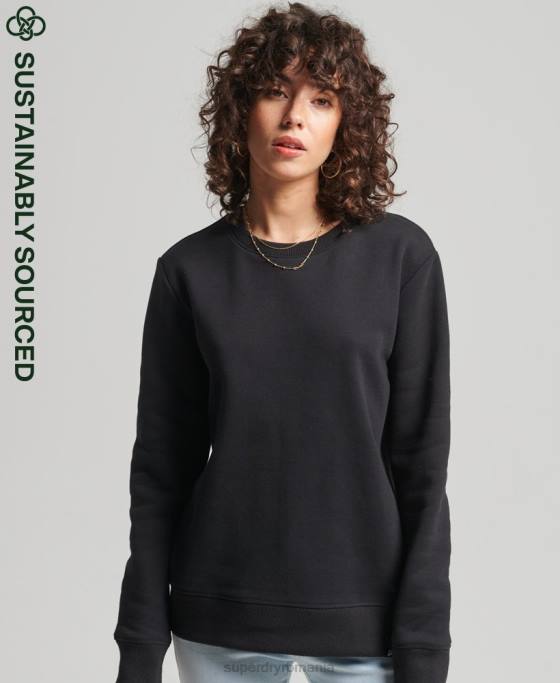 Superdry hanorac crew vintage din bumbac organic îmbrăcăminte negru femei JX0Z5981