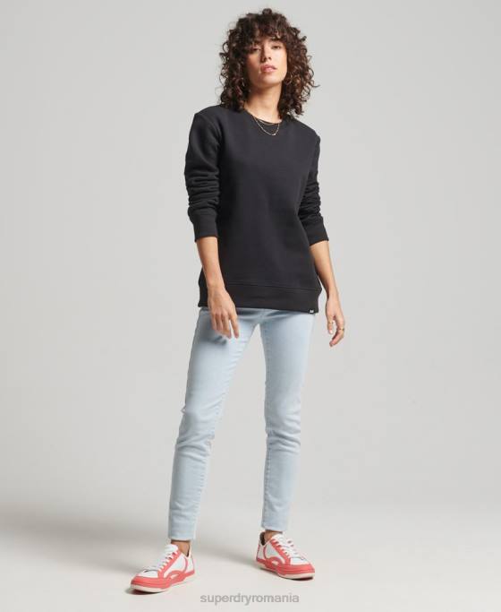 Superdry hanorac crew vintage din bumbac organic îmbrăcăminte negru femei JX0Z5981