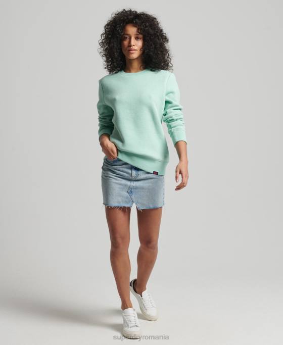 Superdry hanorac crew vintage din bumbac organic îmbrăcăminte verde femei JX0Z5855