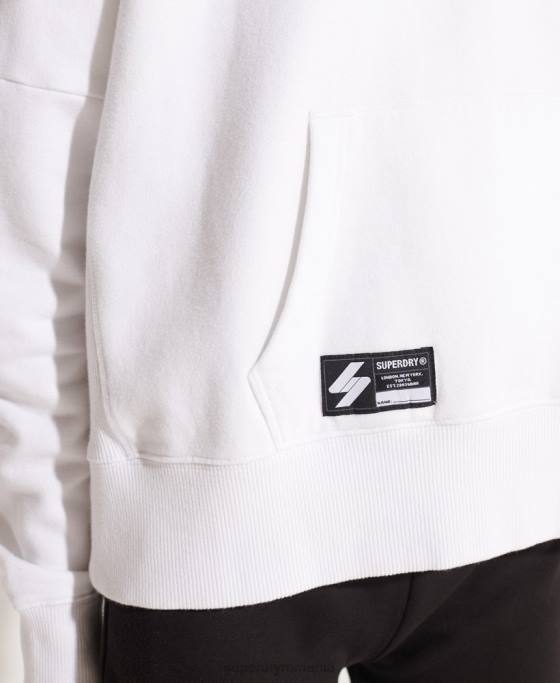 Superdry hanorac crop cu logo cooperate îmbrăcăminte alb femei JX0Z3483