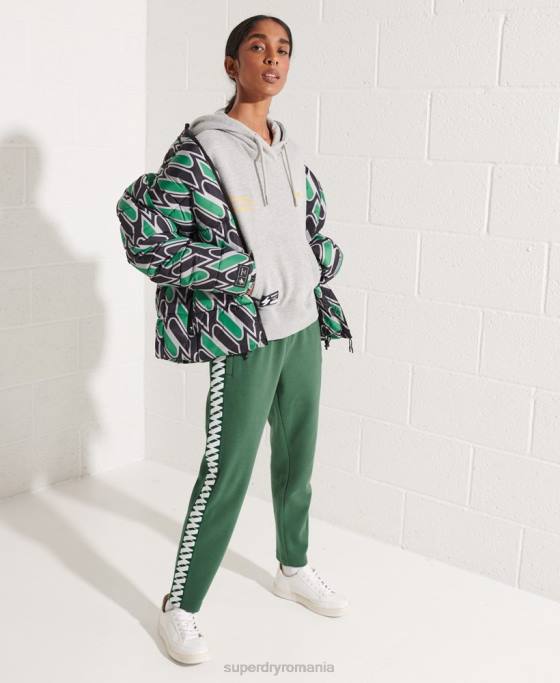 Superdry hanorac crop cu logo cooperate îmbrăcăminte gri femei JX0Z3480