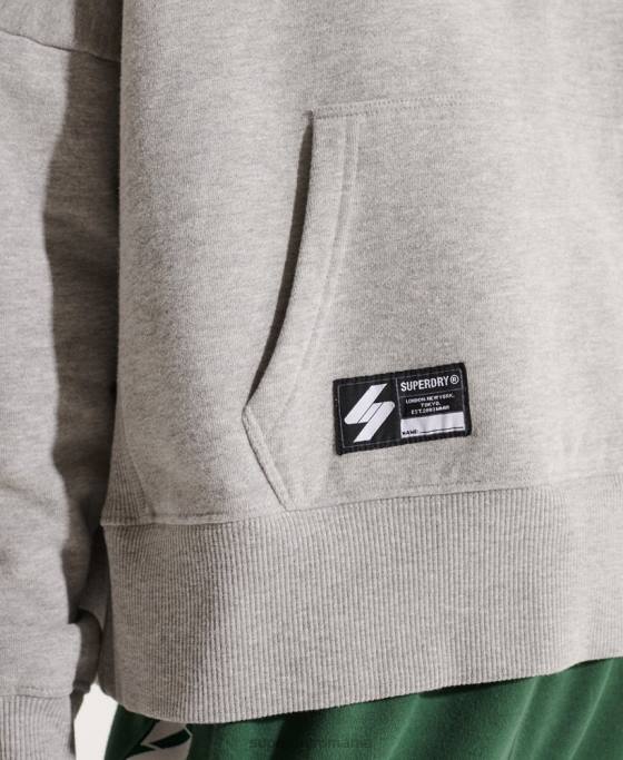 Superdry hanorac crop cu logo cooperate îmbrăcăminte gri femei JX0Z3480