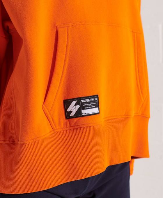 Superdry hanorac crop cu logo cooperate îmbrăcăminte portocale femei JX0Z6145
