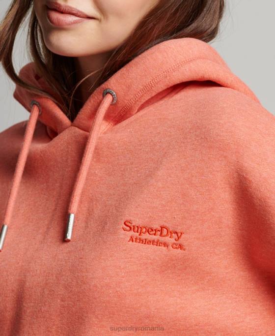 Superdry hanorac crop cu logo vintage îmbrăcăminte coral femei JX0Z3366