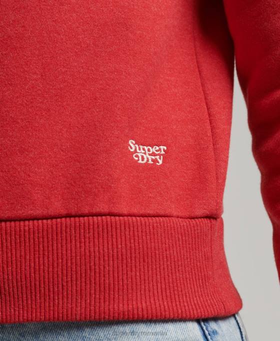 Superdry hanorac cropped cu dungi cali vintage îmbrăcăminte roșu femei JX0Z3468