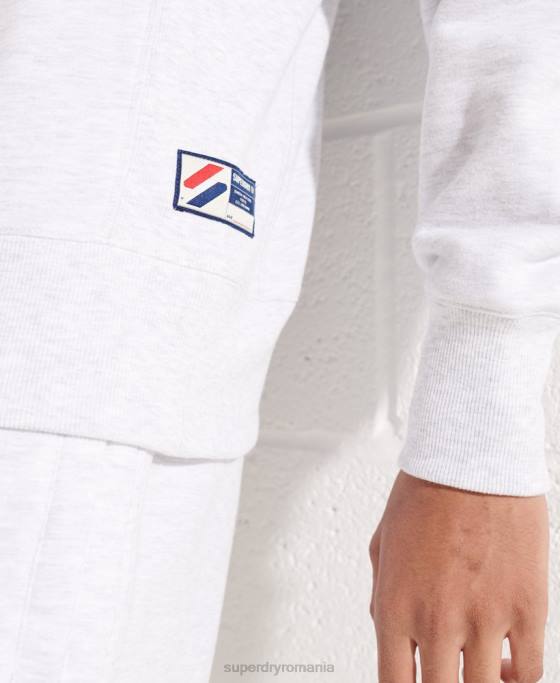 Superdry hanorac cu aplicații în stil sport îmbrăcăminte gri deschis bărbați JX0Z5108