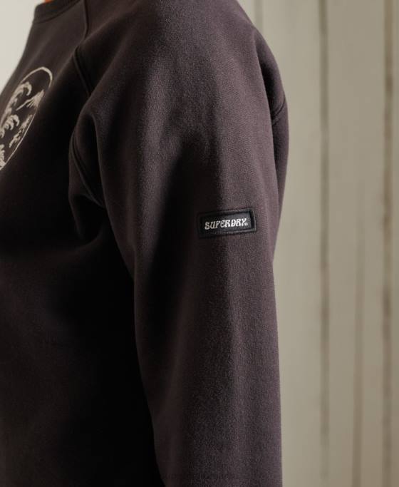 Superdry hanorac cu bandă boemă îmbrăcăminte negru femei JX0Z6118