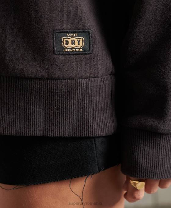 Superdry hanorac cu bandă boemă îmbrăcăminte negru femei JX0Z6118