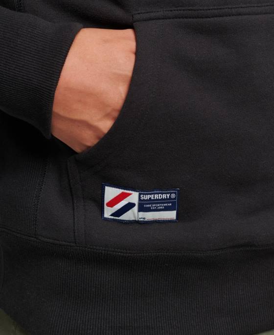 Superdry hanorac cu bandă cu logo îmbrăcăminte negru bărbați JX0Z563