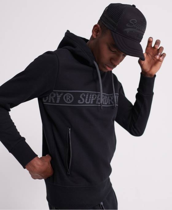 Superdry hanorac cu bandă universală îmbrăcăminte negru bărbați JX0Z903