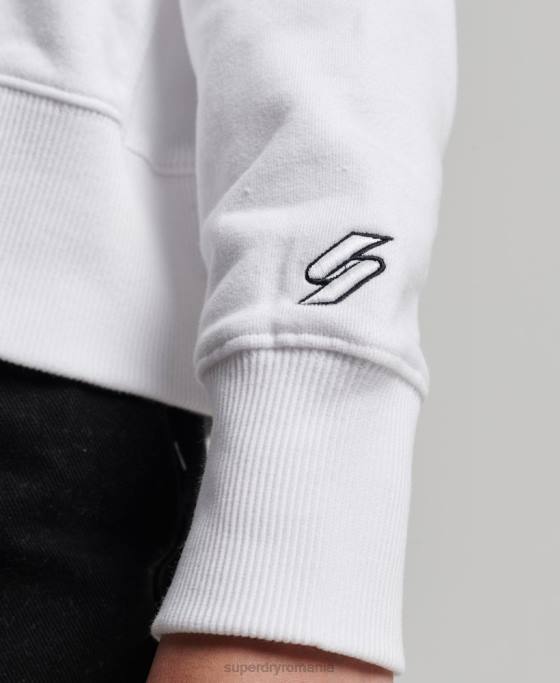 Superdry hanorac cu cap cu logo-ul independent îmbrăcăminte alb femei JX0Z5844