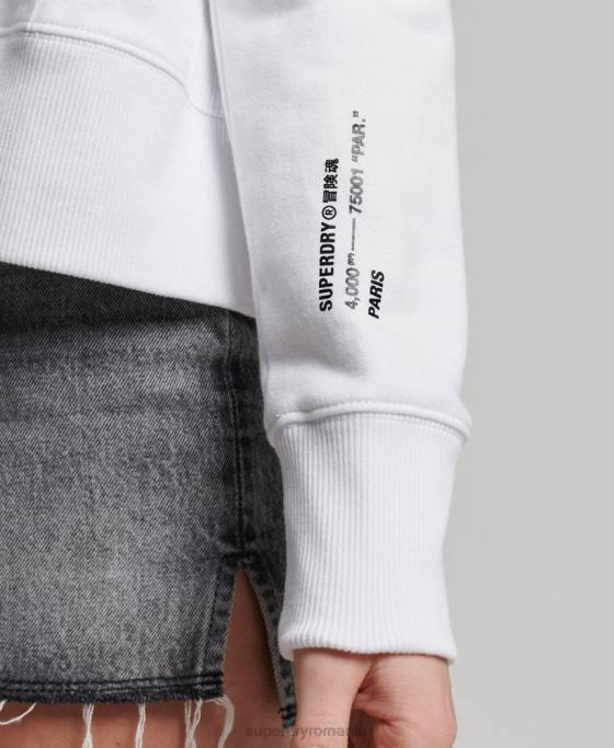 Superdry hanorac cu cap cu logo-ul independent îmbrăcăminte alb femei JX0Z5894