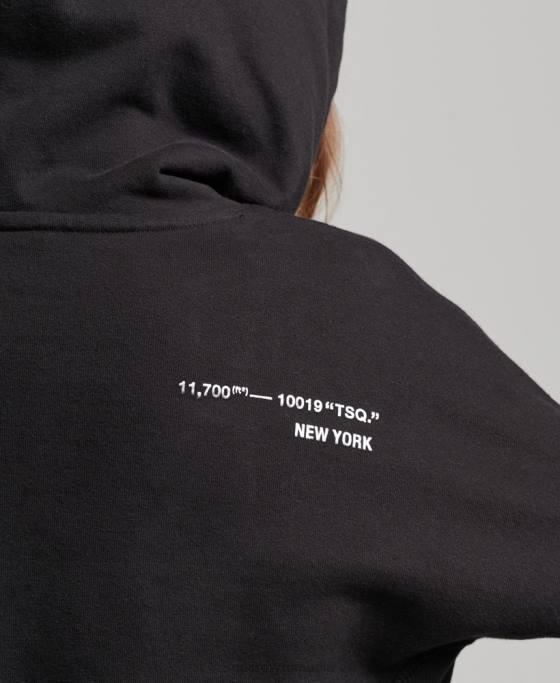 Superdry hanorac cu cap cu logo-ul independent îmbrăcăminte negru femei JX0Z5780