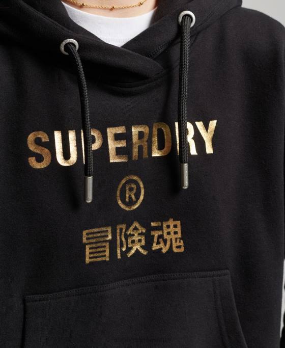 Superdry hanorac cu cap cu logo-ul independent îmbrăcăminte negru femei JX0Z5871