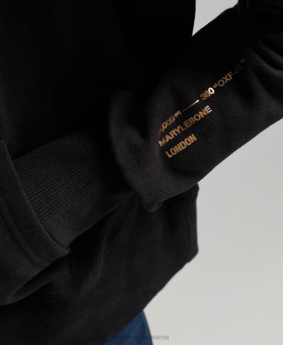 Superdry hanorac cu cap cu logo-ul independent îmbrăcăminte negru femei JX0Z5871
