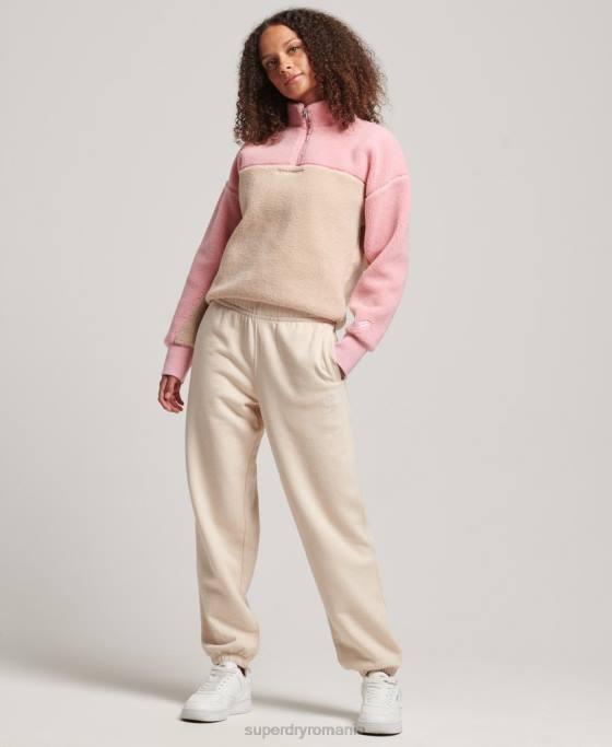 Superdry hanorac cu căptușeală moale henley borg îmbrăcăminte coral femei JX0Z5996