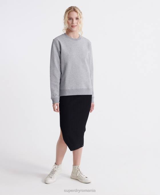 Superdry hanorac cu etichetă standard din bumbac organic îmbrăcăminte gri femei JX0Z3487