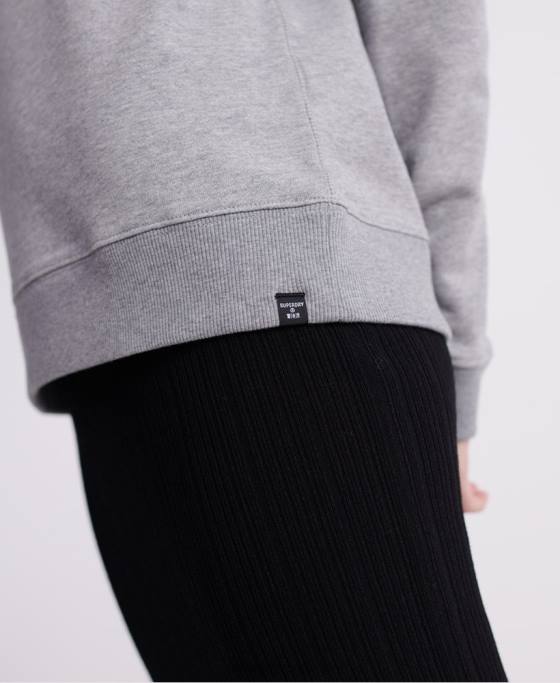 Superdry hanorac cu etichetă standard din bumbac organic îmbrăcăminte gri femei JX0Z3487