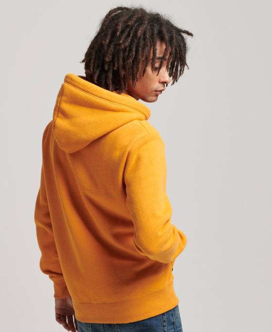Superdry hanorac cu fermoar brodat cu logo vintage din bumbac organic îmbrăcăminte galben bărbați JX0Z580