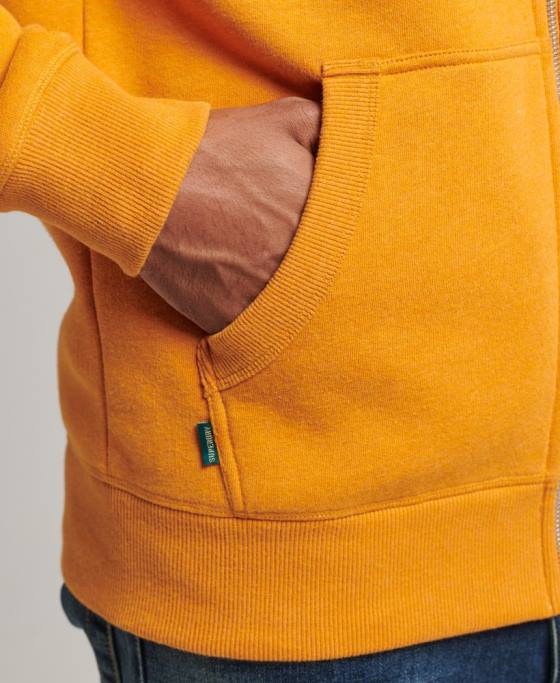 Superdry hanorac cu fermoar brodat cu logo vintage din bumbac organic îmbrăcăminte galben bărbați JX0Z580