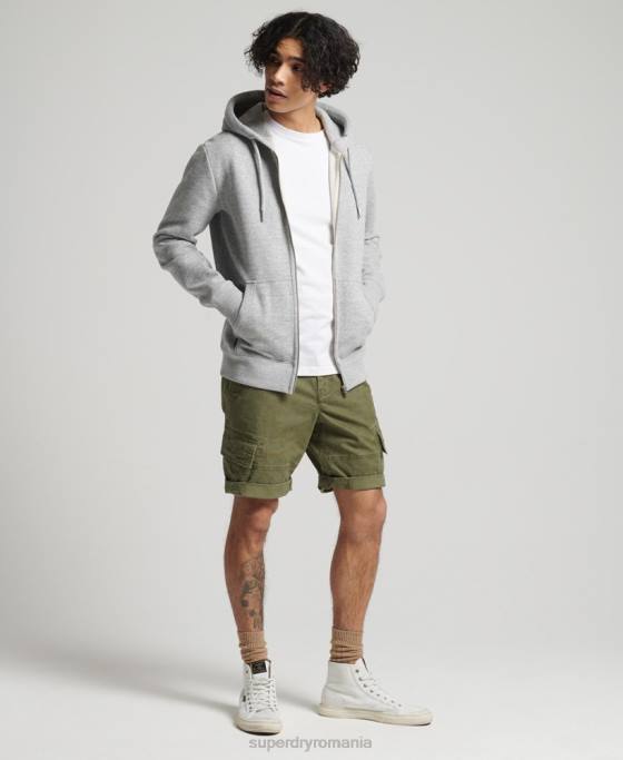 Superdry hanorac cu fermoar brodat cu logo vintage din bumbac organic îmbrăcăminte gri bărbați JX0Z640
