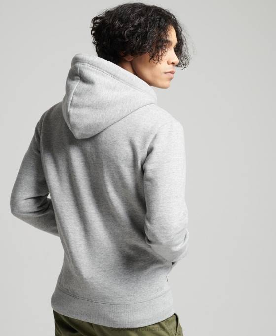 Superdry hanorac cu fermoar brodat cu logo vintage din bumbac organic îmbrăcăminte gri bărbați JX0Z640
