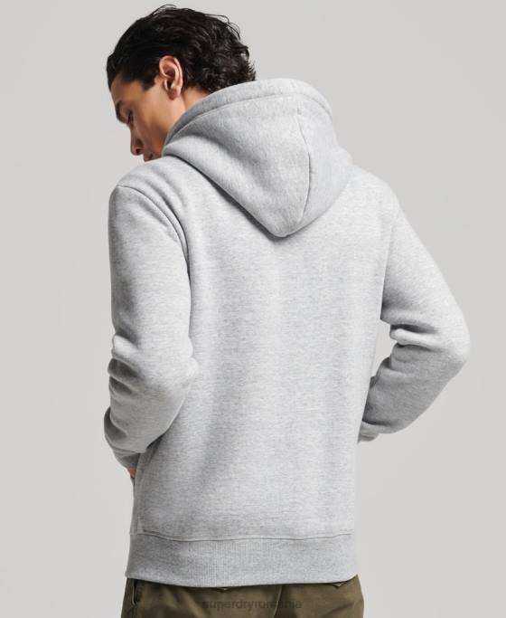 Superdry hanorac cu fermoar brodat cu logo vintage din bumbac organic îmbrăcăminte gri bărbați JX0Z652