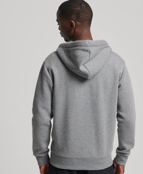 Superdry hanorac cu fermoar brodat cu logo vintage din bumbac organic îmbrăcăminte gri bărbați JX0Z885