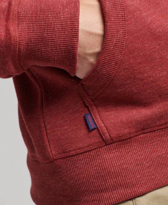 Superdry hanorac cu fermoar brodat cu logo vintage din bumbac organic îmbrăcăminte roșu bărbați JX0Z596