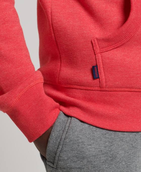 Superdry hanorac cu fermoar brodat cu logo vintage din bumbac organic îmbrăcăminte roșu bărbați JX0Z827