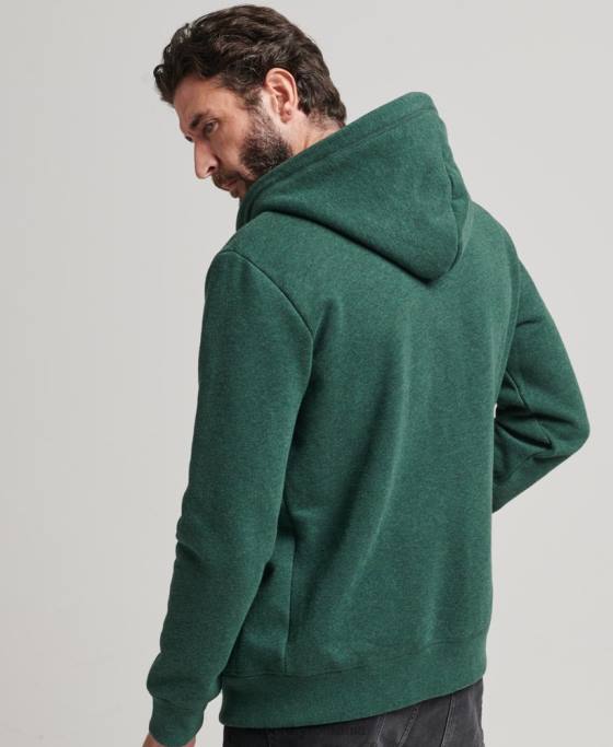 Superdry hanorac cu fermoar brodat cu logo vintage din bumbac organic îmbrăcăminte verde bărbați JX0Z710
